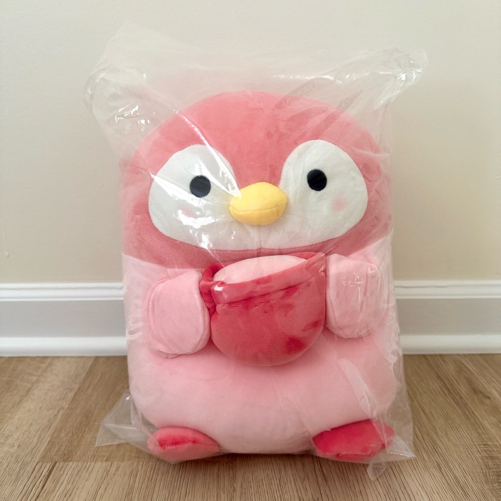 NWT Round1 Takashoji Pink Penguin Plushie 14"